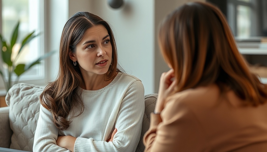 Thoughtful woman discussing trauma and depression differences on a sofa.