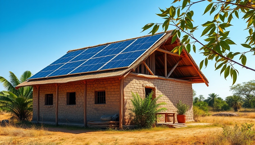 Off-grid solar home systems in Sub-Saharan Africa with solar panels on rural homes.