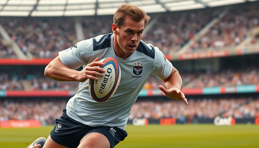 Jacobus van Tonder sprinting in a rugby match for France.