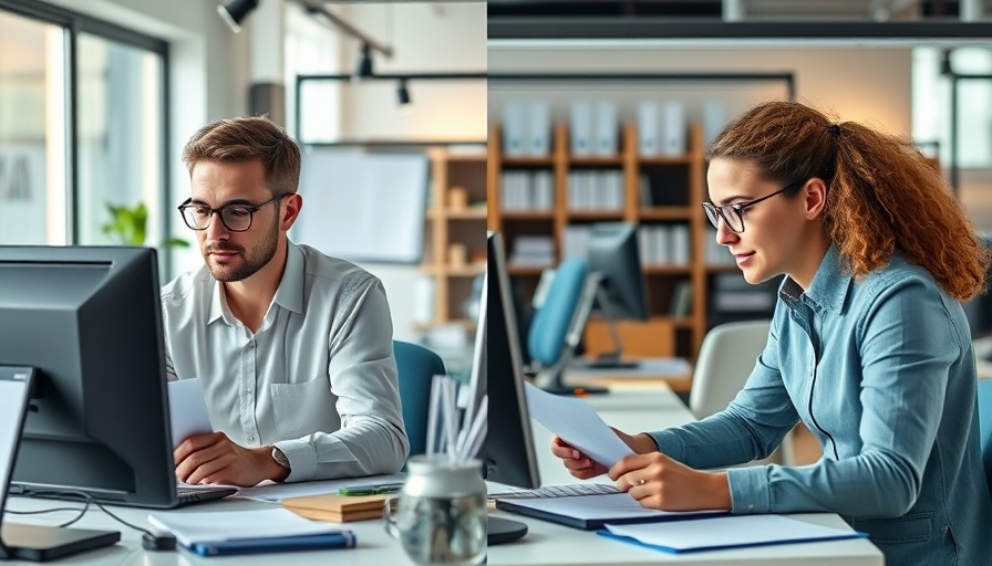 Contrasting bookkeeping vs accounting roles in a modern office setting.