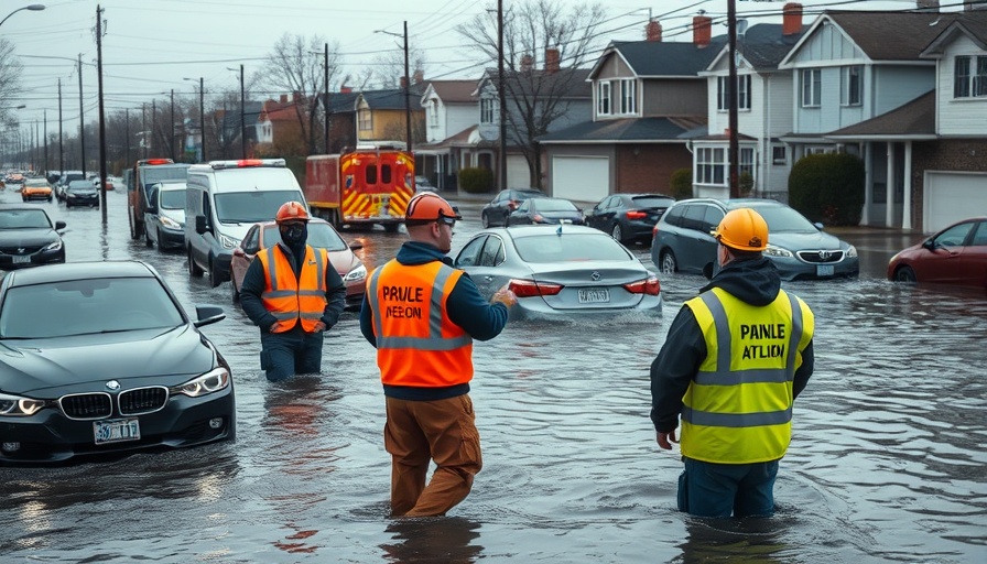 Government redundancy in flood response with emergency teams on-site.