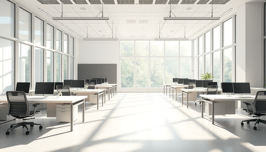 Empty office with natural light highlighting empty space symbolizing government redundancy.