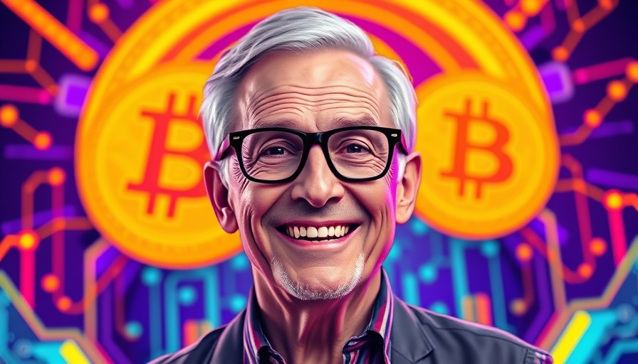 Bitcoin rally risks illustration with smiling man and Bitcoin-themed background.
