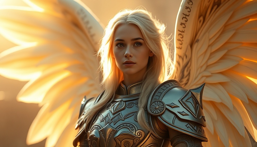 Ethereal angelic figure promoting mental health and tranquility.