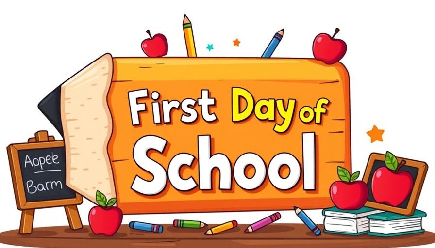 Free Printable First Day of School Pencil Sign with colorful design.