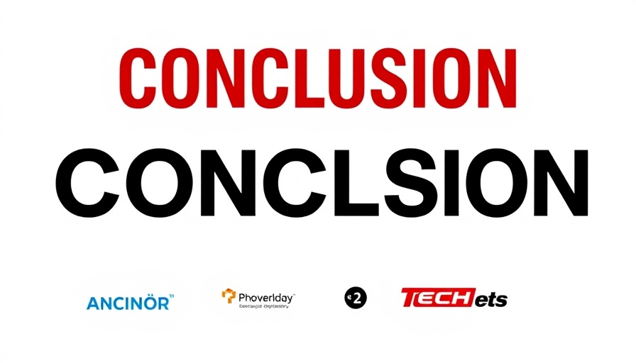 Bold AI news announcement with tech icons conveying conclusion.
