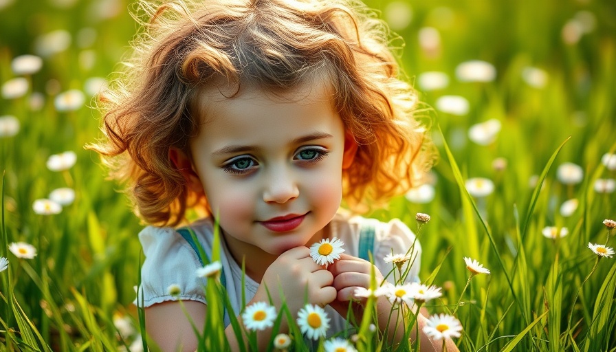 Young girl in sunlit meadow displaying unconditional love and joy.