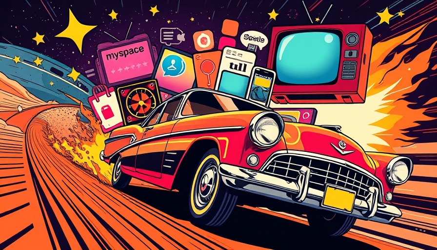 Retro 2007 marketing trends collage with classic elements.