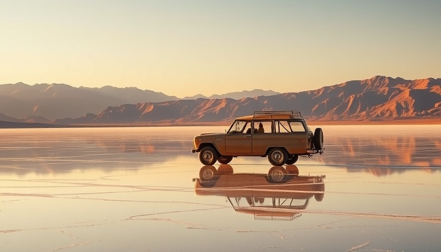 SUV on reflective salt flats, one of Latin America's most underrated natural wonders.