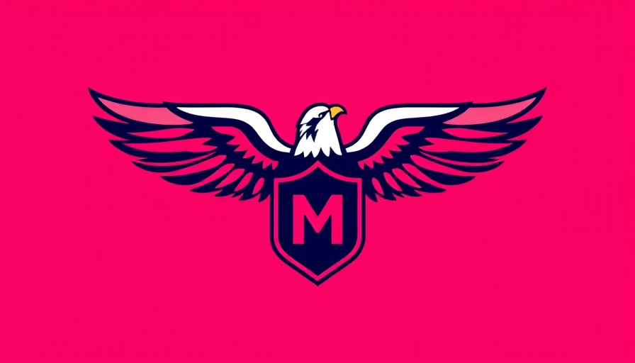 Minimalist eagle logo with 'M' on magenta background for HTML Minifier Next.