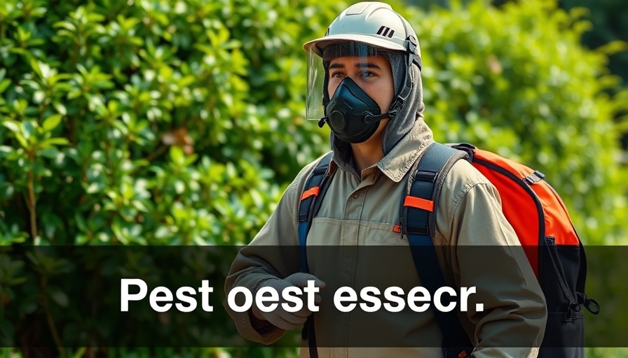 Pest control worker promoting social media strategies for pest control companies.