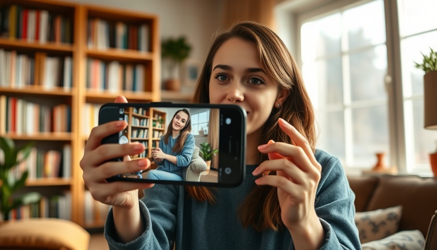 YouTube video types that build trust: Woman recording cozy video.