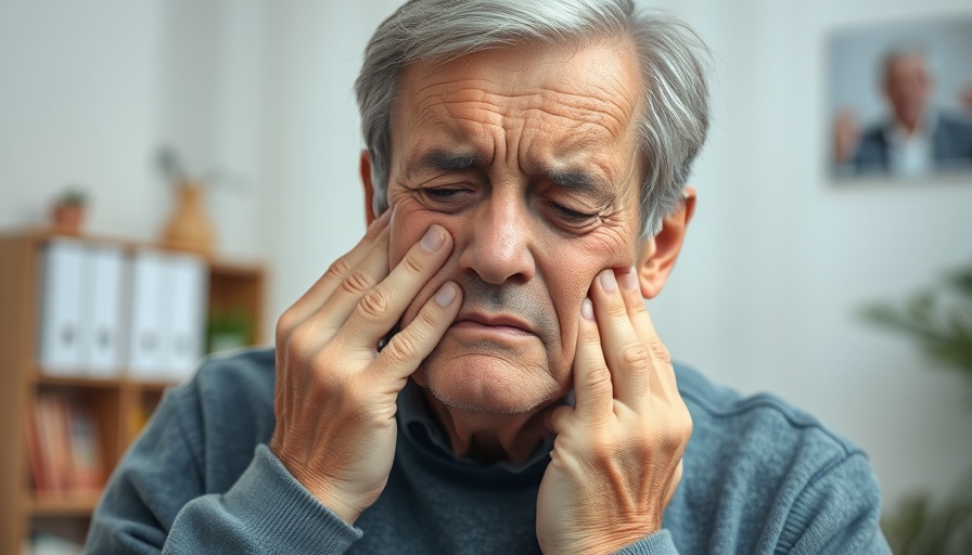 Person depicting trigeminal neuralgia with a pained expression.