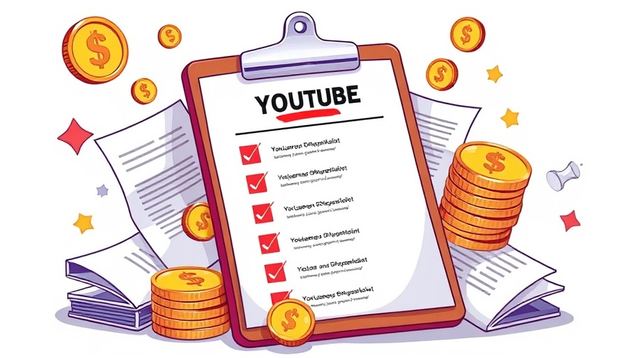 YouTube monetization strategies checklist with currency symbols.
