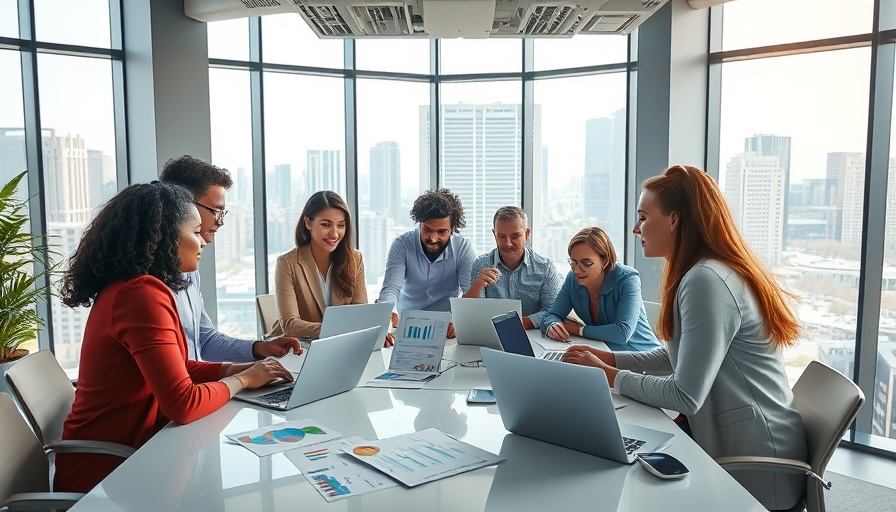 Diverse team in a modern UK digital marketing agency office.