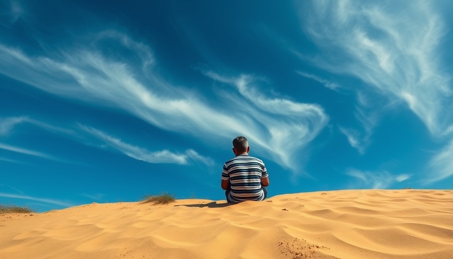 Solitary figure under a blue sky, Bipolar disorder genetics study concept.