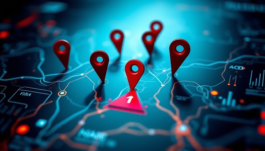 Digital map highlighting device spoofing in digital marketing.