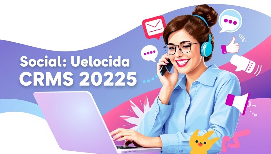 Woman multitasking with laptop and phone, symbolizing Social Media CRMs for 2025.