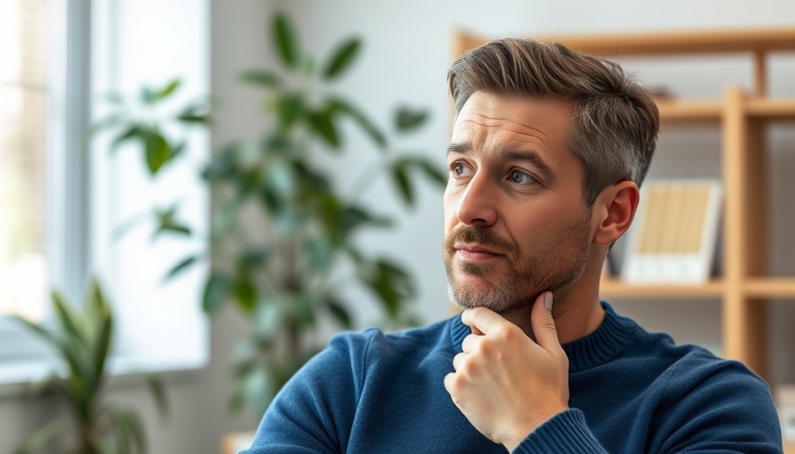 Man discussing EMDR therapy in clinical setting.