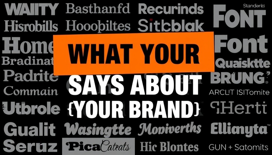 Font styles showcasing brand messages in a grid layout.