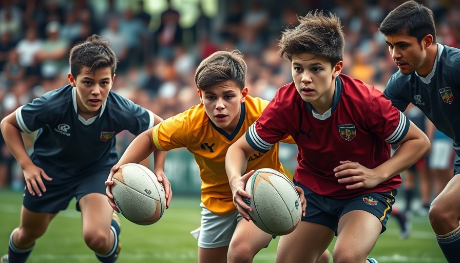 South African Schools Rugby players in action on the field.