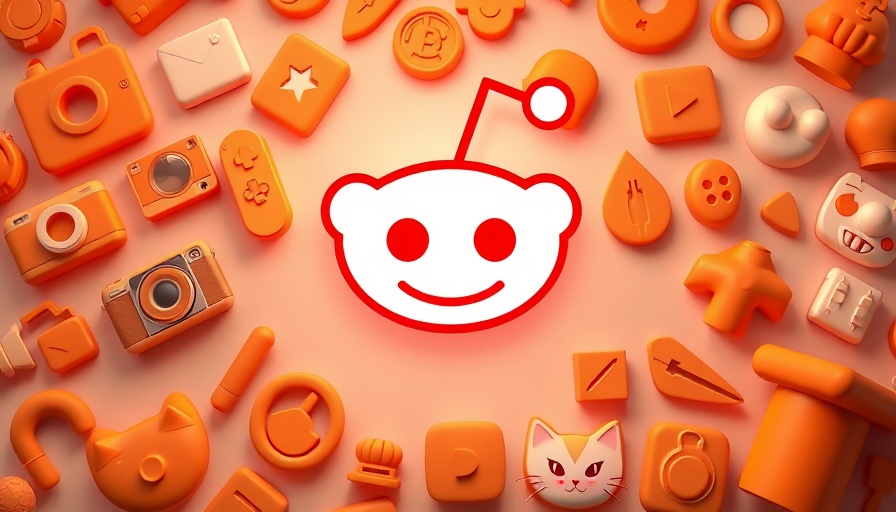 ChatGPT and SEO: Reddit logo with orange 3D icons.
