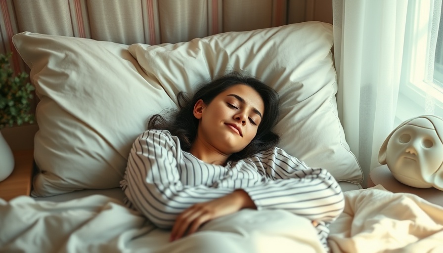 Peaceful woman sleeping, cozy bed setting
