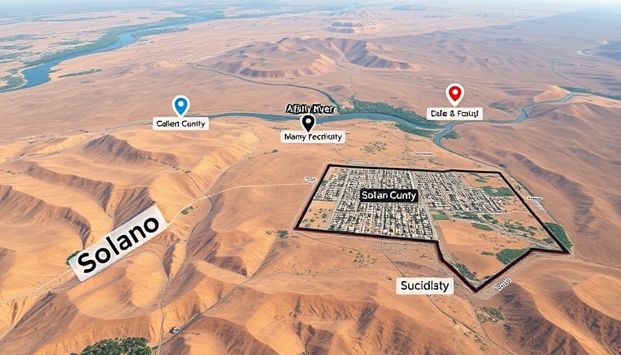 California Forever tech manufacturing park layout in Solano County, proximity shown.