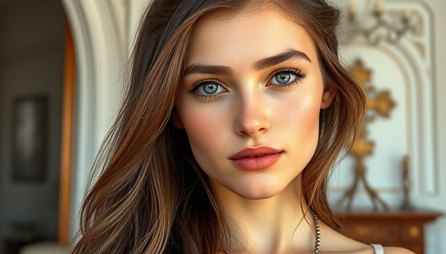 Portrait of a young woman in an ornate interior setting.