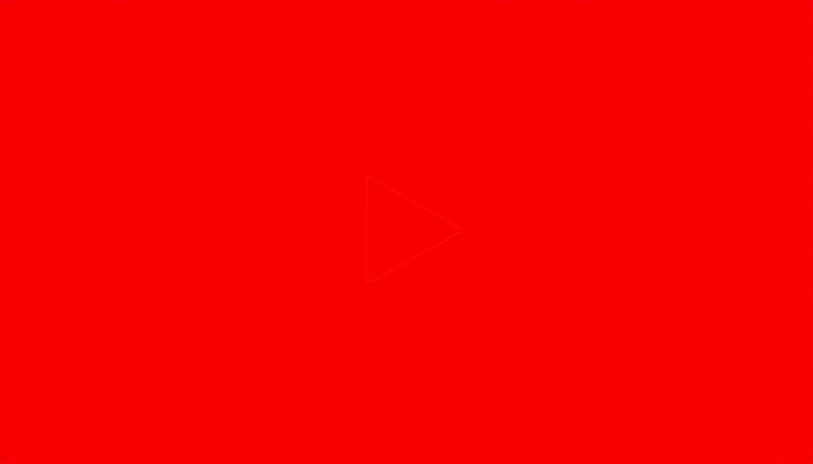 Bright red YouTube logo displaying play button symbol.