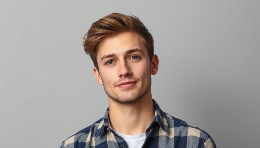 Young man in plaid shirt with calm expression, hinting at recovery.