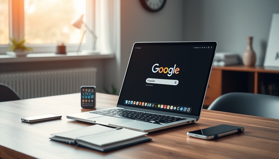 Google Core Updates 2025: laptop open to Google at modern desk.