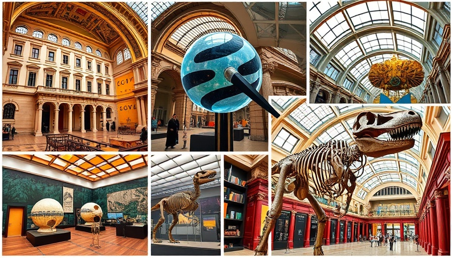 Collage of 30 incredible non-art museums in Europe, diverse exhibits.