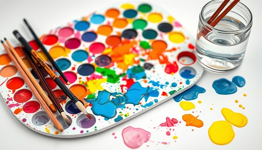 Colorful artist's palette with brushes to increase art credentials and marketability.