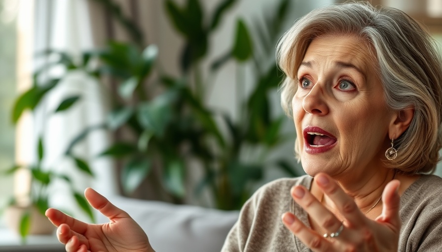 Middle-aged woman discussing the psychological impact of betrayal.