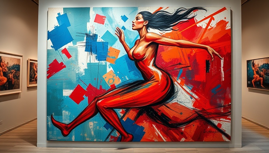 Vibrant abstract figurative painting in modern art style, Figurative Painting Trend.