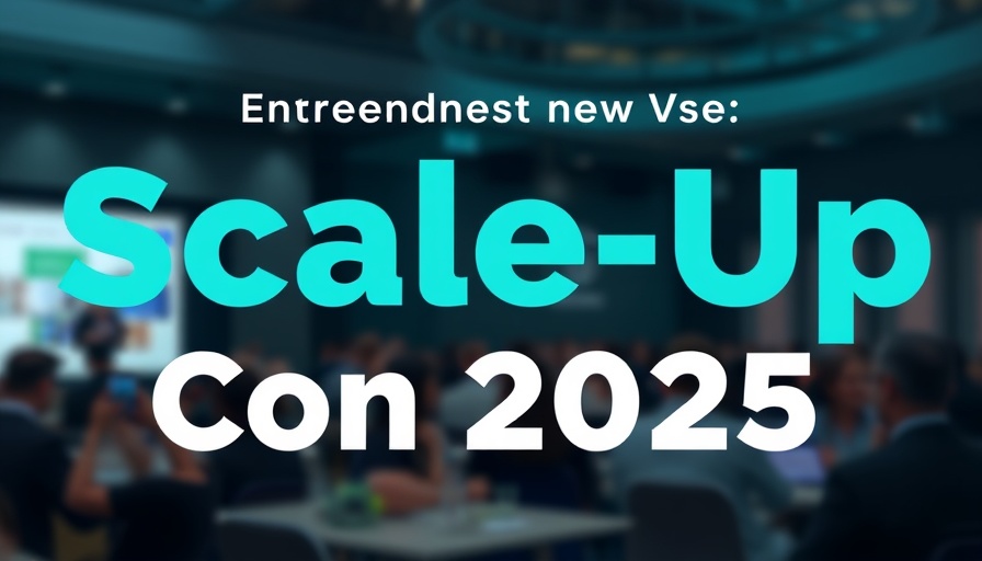 Scale-Up Con 2025 promotional graphic with bold text.