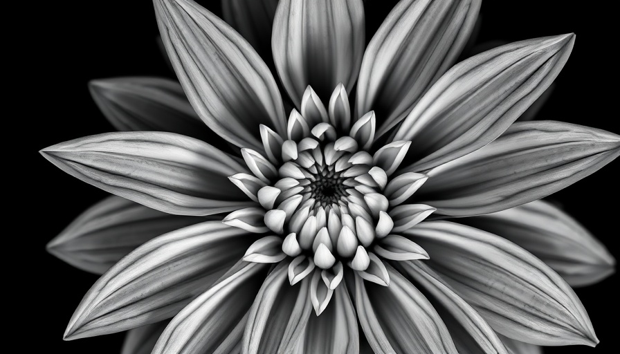 Intricate monochromatic dahlia flower, stand out fundraising campaign.
