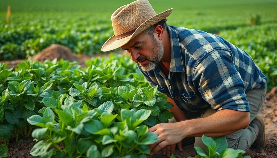 Farmer scouting a field for pests, showcasing the benefits of crop monitoring.