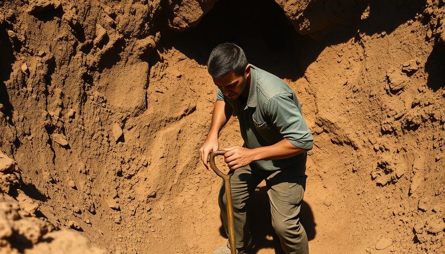 Small-scale gold mining in Senegal: Miner working in an earthy pit.