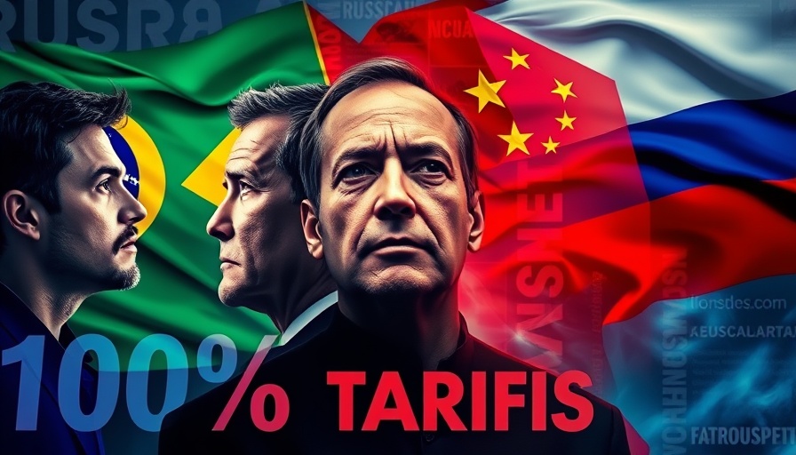 BRICS Currency De-dollarization concept with leaders and flags.