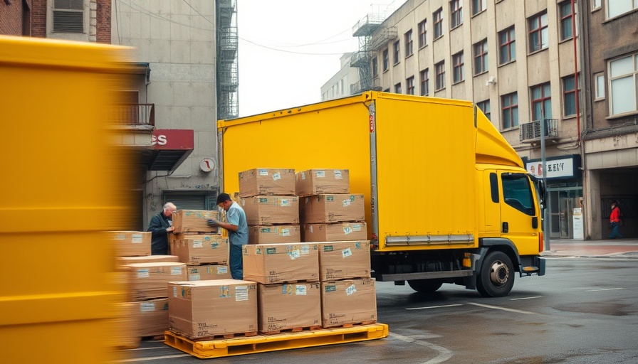 Art shipping solutions with yellow Wynwood truck and crates.