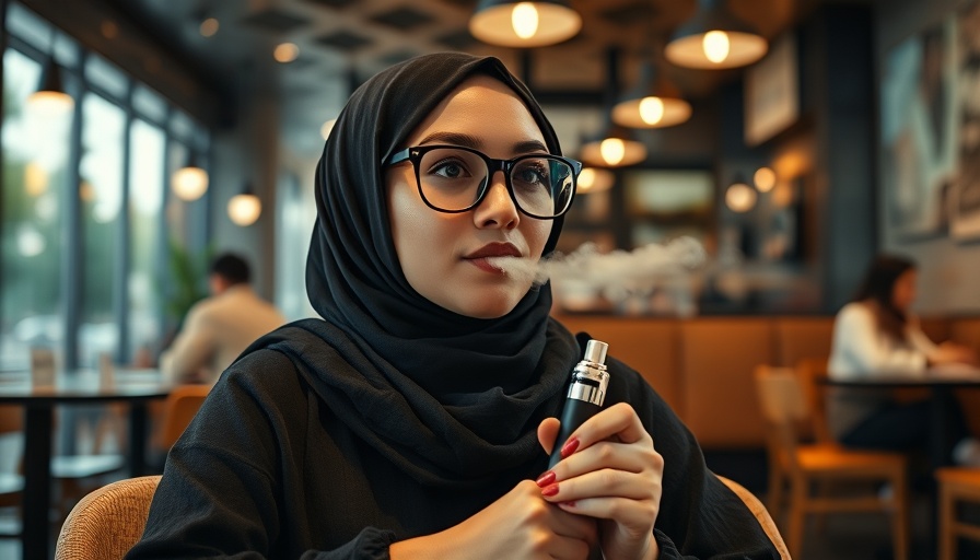 Vaping Essentials at Downtown Vapoury - Woman enjoying vape in cafe