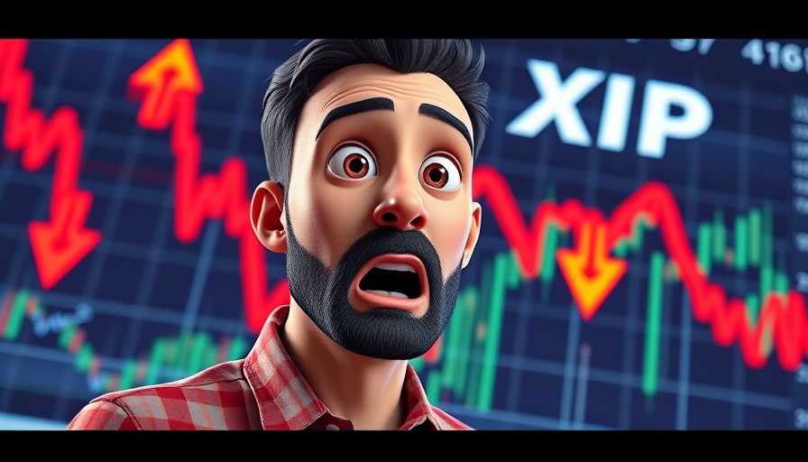 2025 XRP Price Target prediction with animated man and graph.