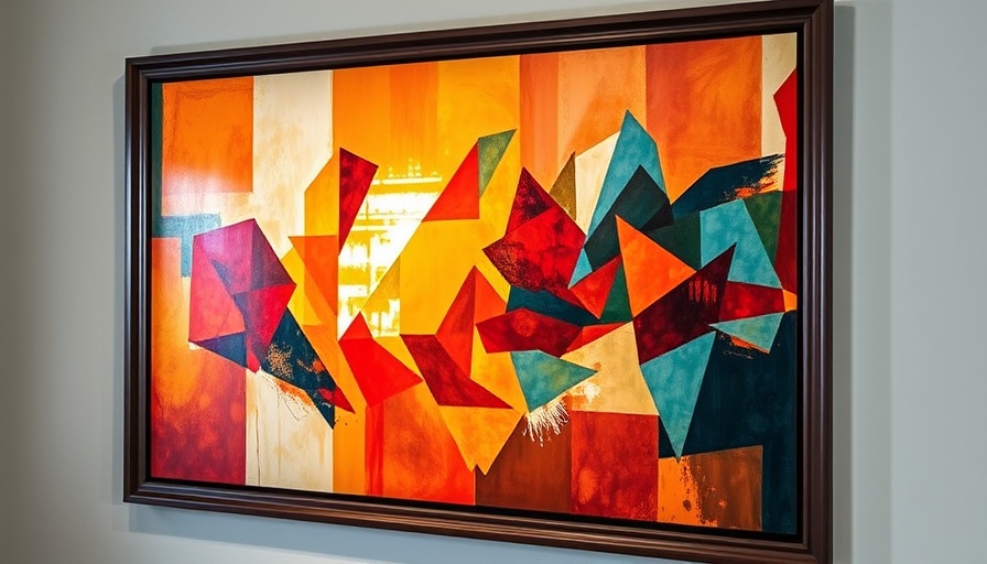 Contemporary art from Maja Ruznic: abstract geometric painting in warm hues.
