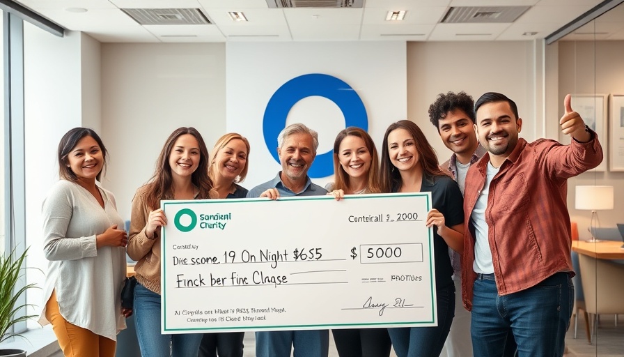 Body20 charity initiative donation event with large check.
