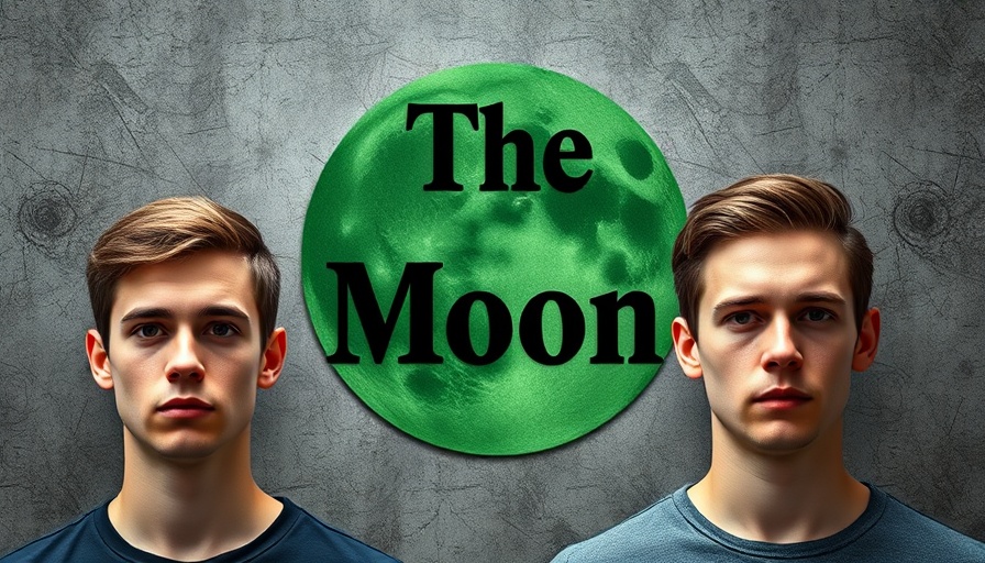 The Moon graphic with two men going live announcement.