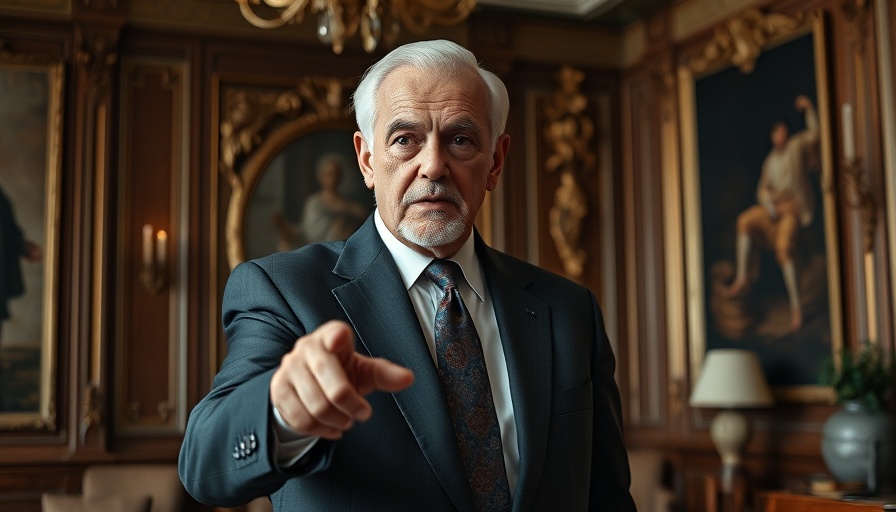 Person discussing 30% tariffs on South African goods in an ornate room.
