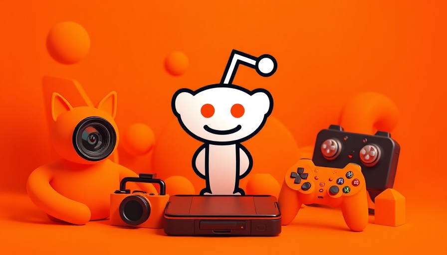 Vibrant Reddit logo surrounded by 3D orange objects, Indexed Pages in SEO.