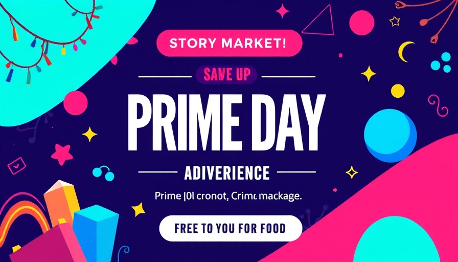 Prime Day FOMO marketing banner with vibrant colors and graphics.